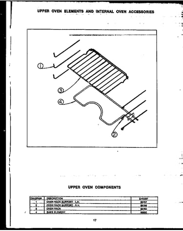 Upper oven elements and internal oven accessories (ehd397)