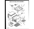Amana ARR623L-P1130983NL main top and oven assembly diagram
