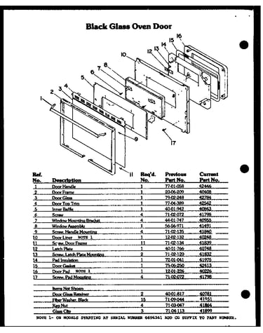 Black glass oven door