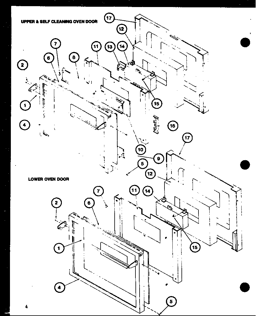 UPPER & SELF CLEANING OVEN DOOR