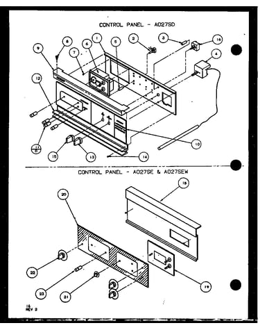 Control panel - ao27sd (ao27sd/p8597701s) (ao27sew/p1108001s) (ao27se/p1108002s)