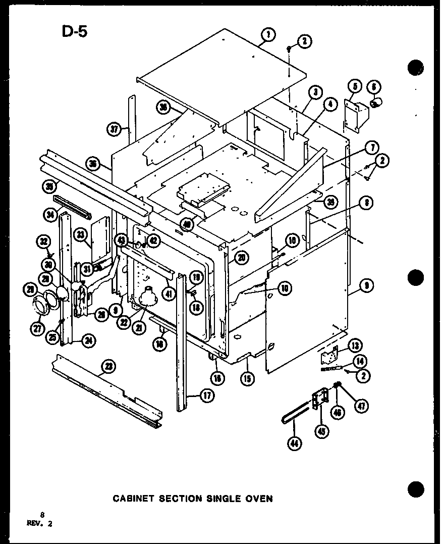 Cabinet section single oven (ao-27sb/p85547-3s) (ao-27sb/p85547-5s)
