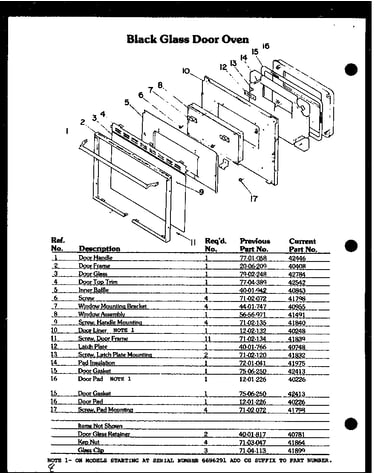 Black glass door oven