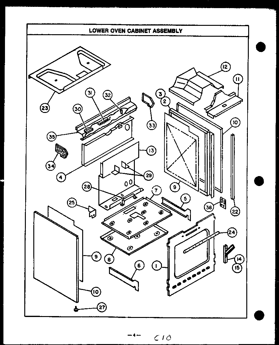 Lower oven assembly