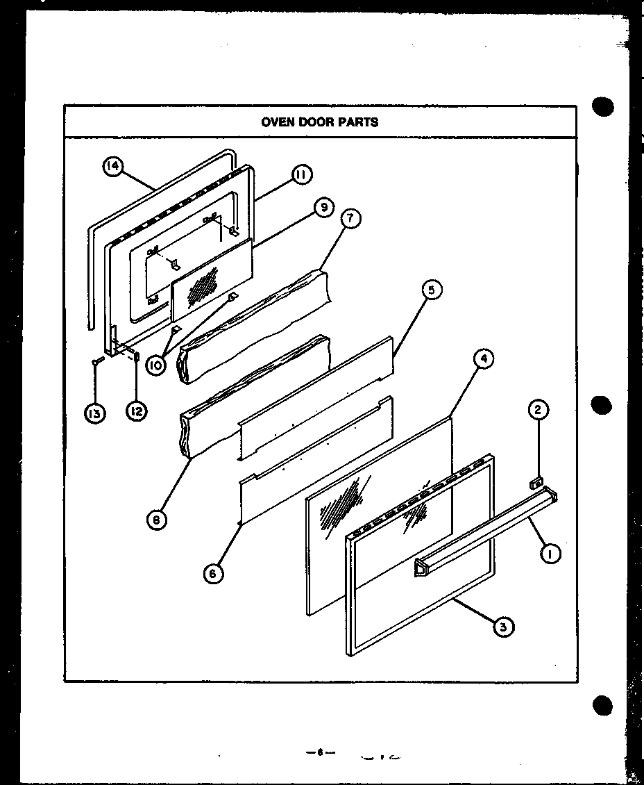 Oven door parts