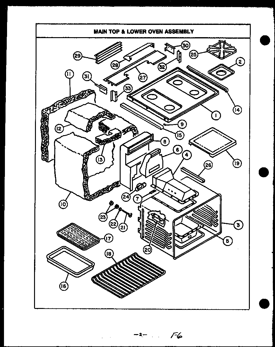 Main top/lower oven assembly