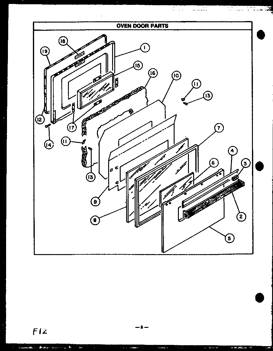 OVEN DOOR PARTS (RSS307) (RSS352) (RSS353) (RSS354) (RSS359) (RSS363) (RSS361) (RSS369) (RSS380) (RSS399)