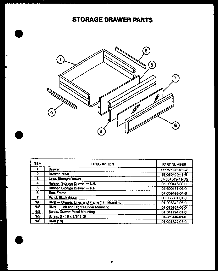 STORAGE DRAWER PARTS