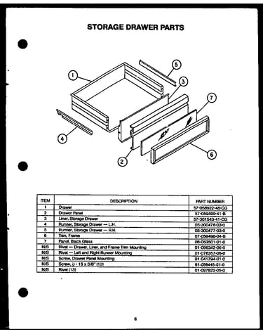 Storage drawer parts