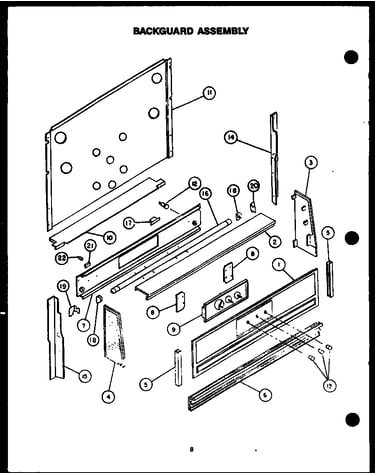 Backguard assembly (rss352-of) (rss353-of) (rss359-of) (rss354-of) (rss361-of) (rss363-of)