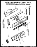 Backguard & control panel parts for free-standing ags743 ran (ags743w/p1155903w) (ags743w/p1155903s) (ags743l/p1155904s)