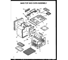 Modern Maid PHU201UWW/P1130729NW main top and oven assembly diagram