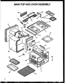 Main top and oven assembly