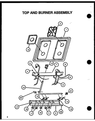 Top and burner assembly