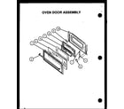 Caloric RLS258UL/P1141140NL oven door assembly diagram