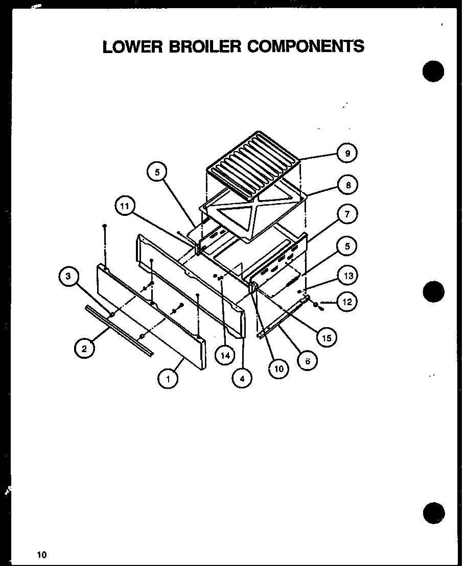 Lower broiler components