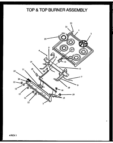 Top & top burner assembly