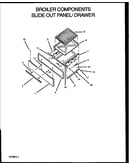 Broiler components slide out panel/drawer
