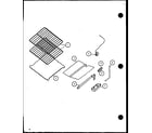 Caloric RLT307UL/P1141098NL oven racks and flame spreader diagram