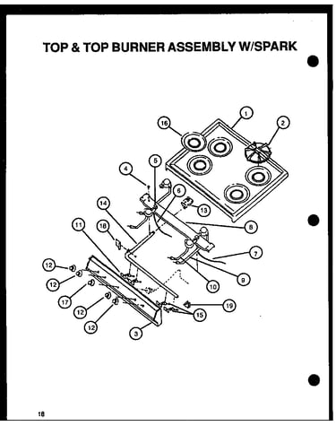 Top & top burner assembly w/spark (cbk26dby) (cbk26fcy)