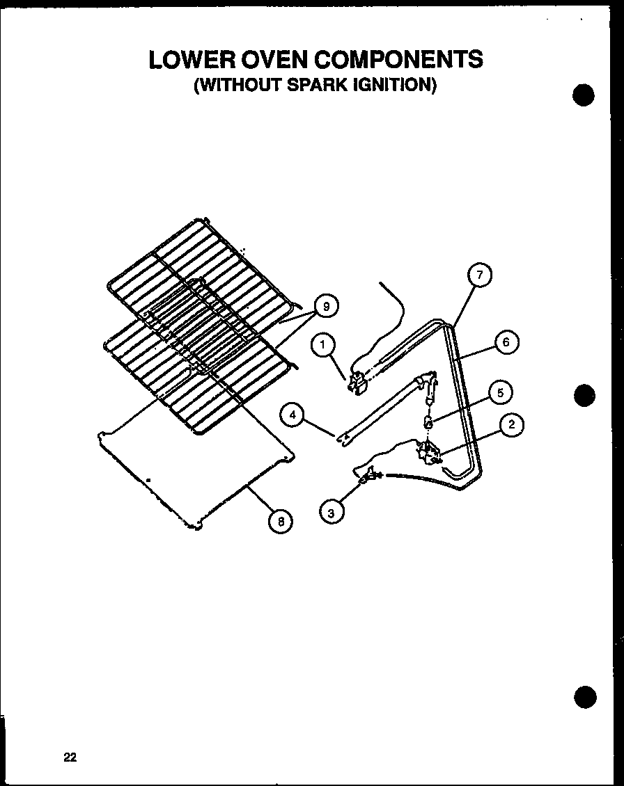 LOWER OVEN COMPONENTS (W/O SPARK IGNITION (CBP22AA) (CBP24AA) (CBP24CB) (CBP26AA) (CBP26CBY) (CBP29AA)