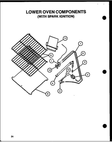 Lower oven components (with spark ignition) (cbk26dby) (cbk26fcy) (cbk28fgy)