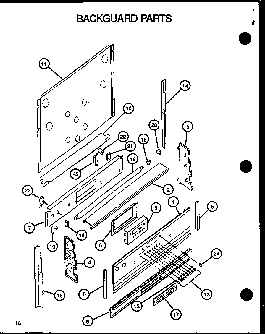 Backguard parts (rst382uk/p1141220nk) (rst388uww/p1141221nw)