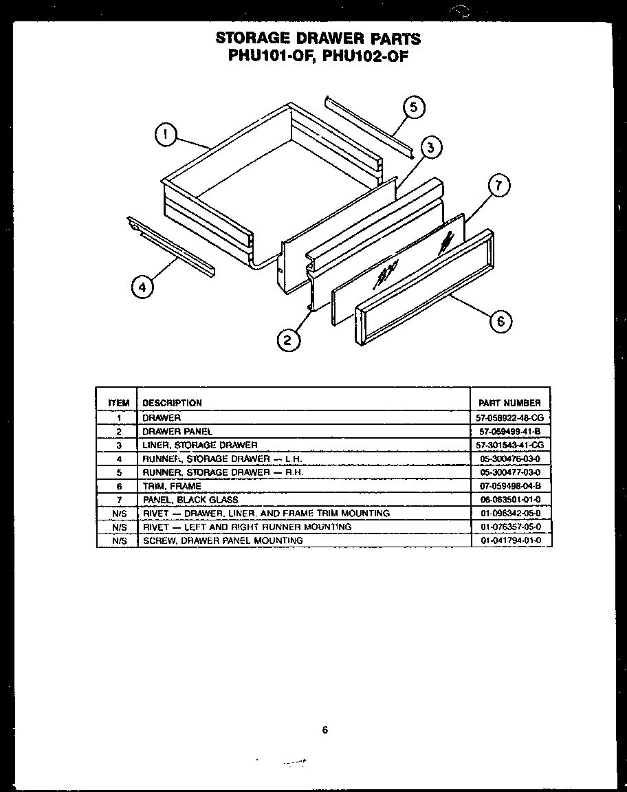 STORAGE DRAWER PARTS