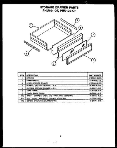Storage drawer parts