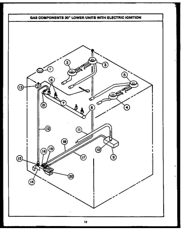 Gas components 30" lower units with electric ignition (rlr345) (rmr345) (rlr359) (rmr359) (rlr364) (rmr364) (rlr395) (rmr395) (rlr398) (rmr398)