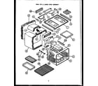 Caloric RSD307 main top/lower oven assembly diagram