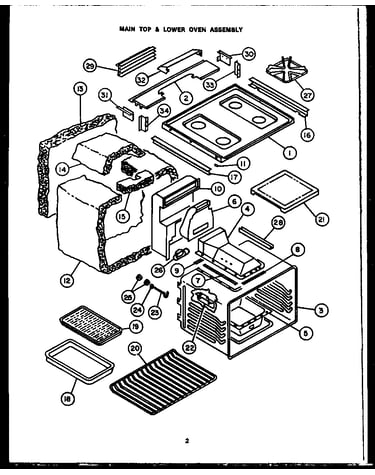 Main top/lower oven assembly
