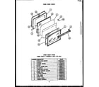 Caloric RSD307 oven door parts diagram