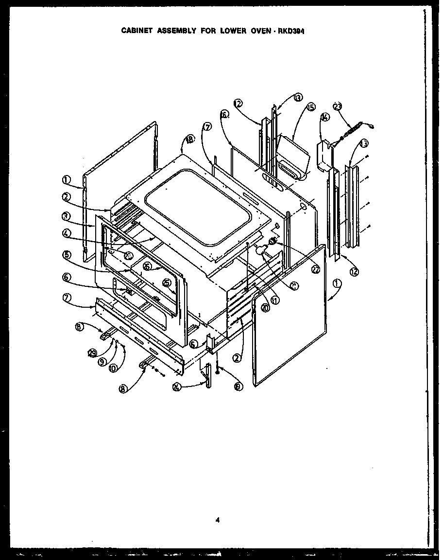 Cabinet assembly for lower oven