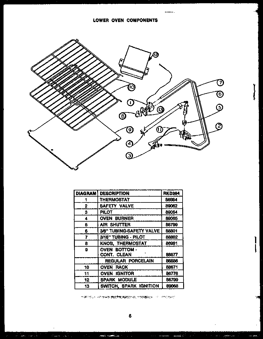 Lower oven components