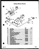Surface burner section