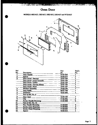 Oven door (aku-617) (cku-617) (hku-617) (lku-617) (wku-617)