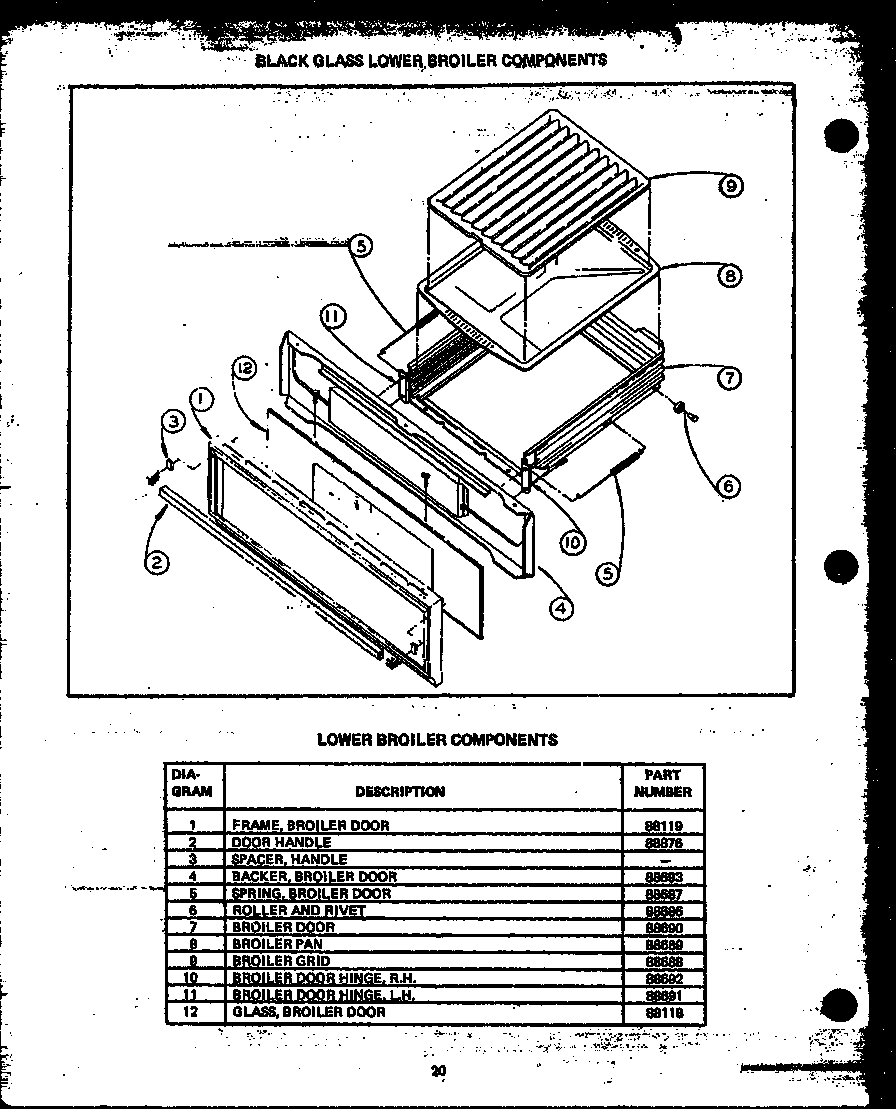 BLACK GLASS LOWER BROILER COMPONENTS (RLA312) (RMA312) (RLA313) (RMA313) (RLA314) (RMA314) (RLA315) (RMA315) (RLA335) (RMA335) (RLA319) (RMA319) (RLA339) (RMA339) (RLA393) (RMA393) (RLA395) (RMA395) (RLA112) (RMA353) (RMA366) (RLA612) (RMA668) (RMA397)