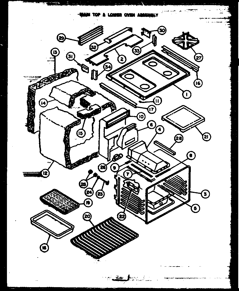 Main top/lower oven assembly