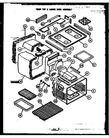 Main top/lower oven assembly