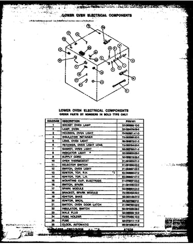 Lower oven electrical components