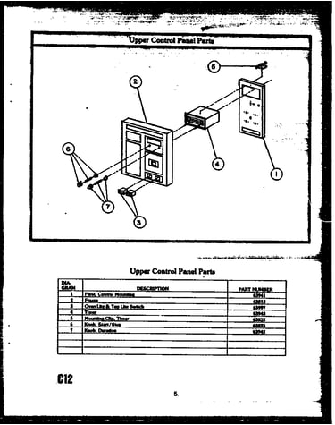 Upper control panel parts (rks395)