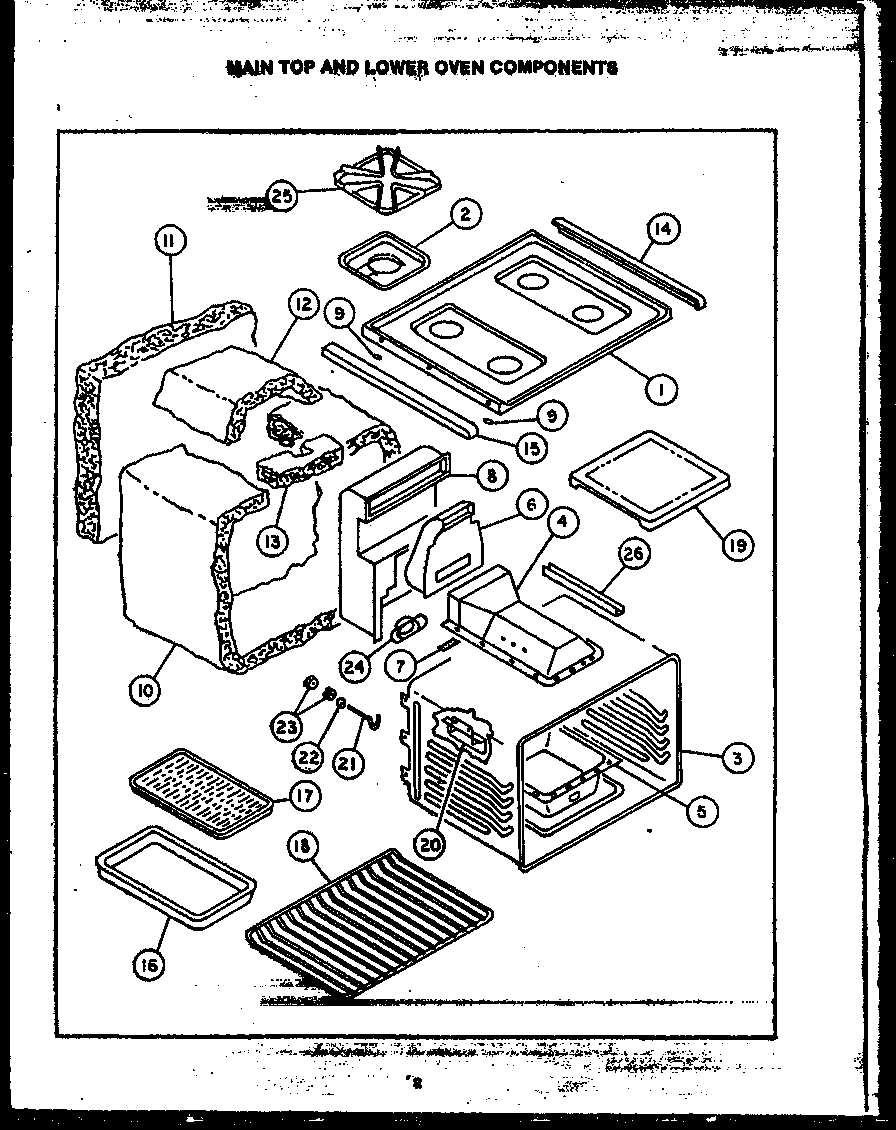 MAIN TOP/LOWER OVEN COMPONENTS