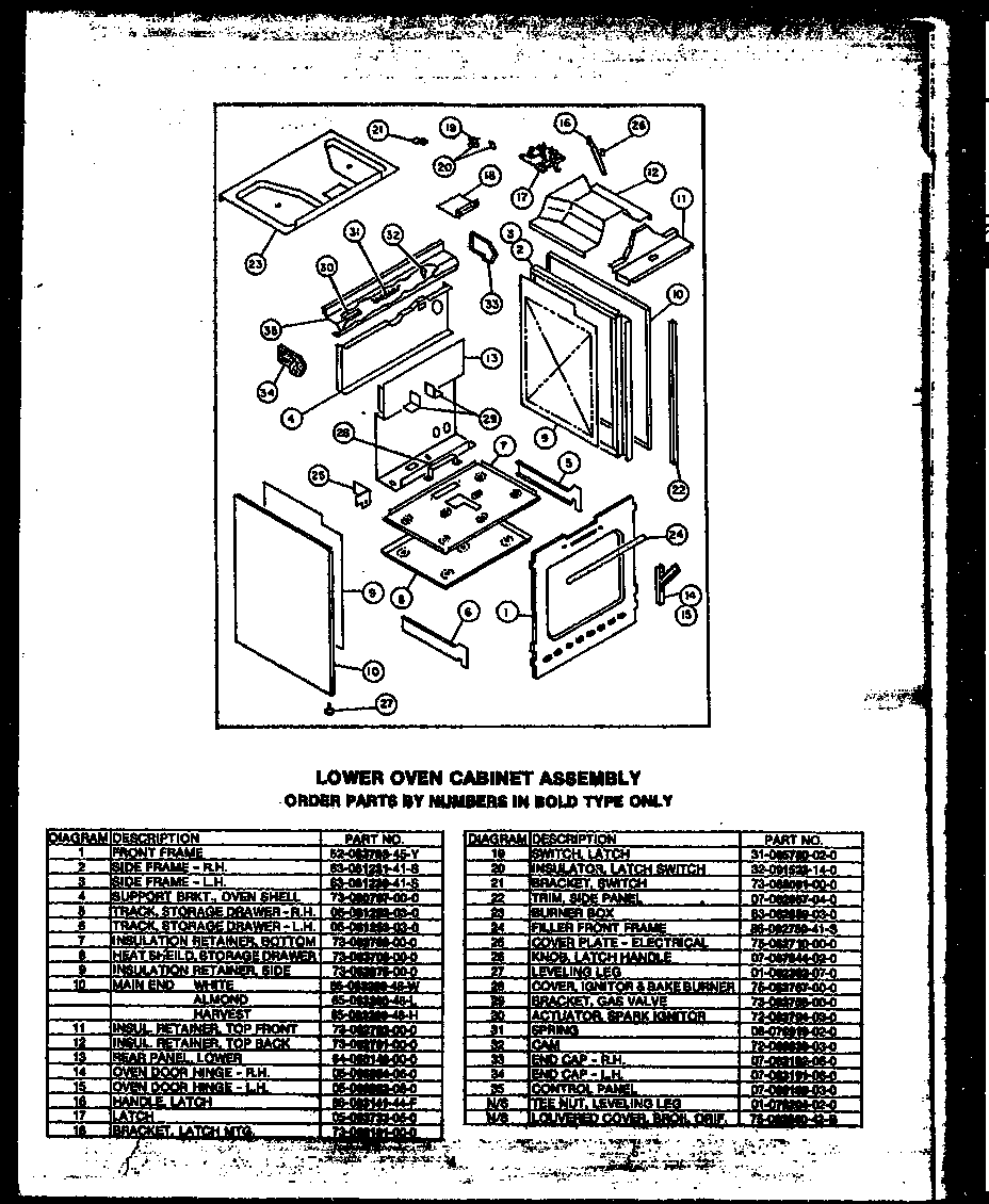 LOWER OVEN CABINET ASSEMBLY