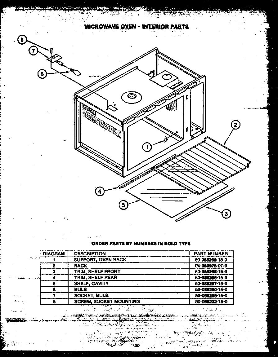 MICROWAVE OVEN - INTERIOR PARTS