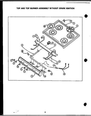 Top and top burner assembly without spark ignition (gal39aa) (sal39aa) (gap39aa) (sap39aa) (gal39da) (sal39da) (gap39da) (sap39da)