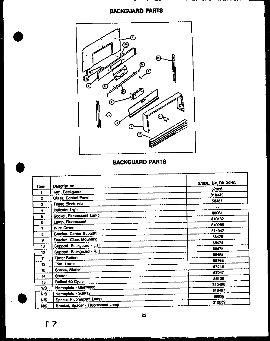 BACKGUARD PARTS