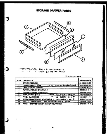 Storage drawer parts