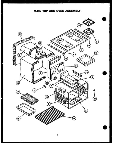 Main top and oven assembly