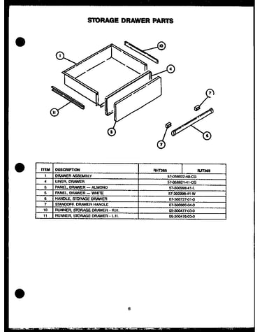 Storage drawer parts